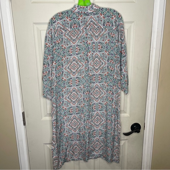 AP. NY Pastel Floral Button Up Tunic Sz M - Picture 4 of 10